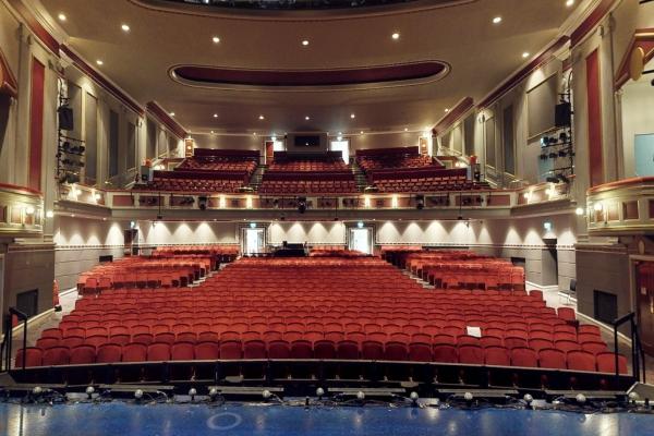 Image from the stage of Hull New Theatre looking at the seats