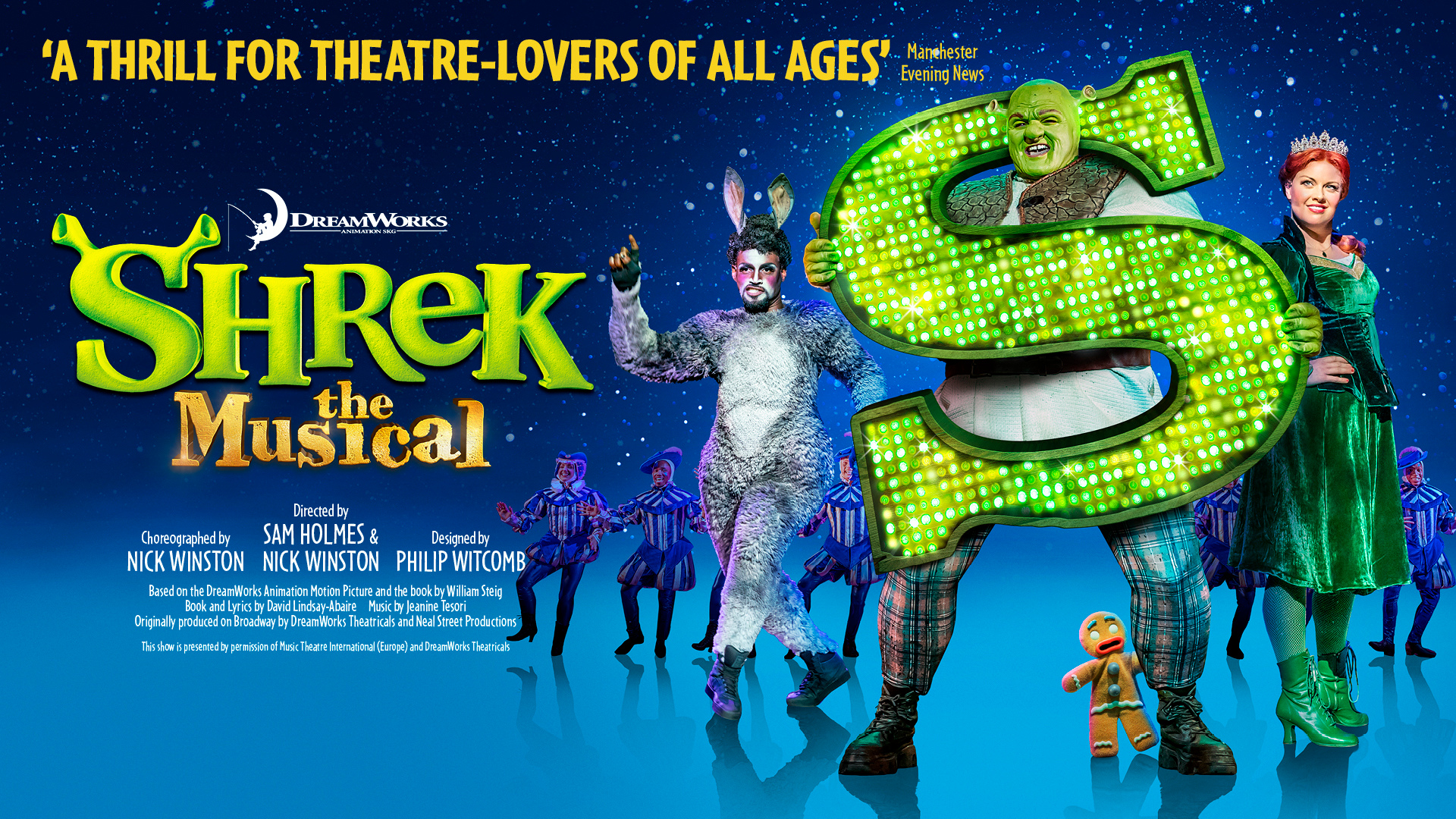 Ogre holding S with Fiona and Donkey